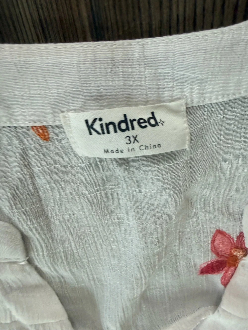 Kierra & Co. White Embroidered Button-Front Blouse - Floral Detail